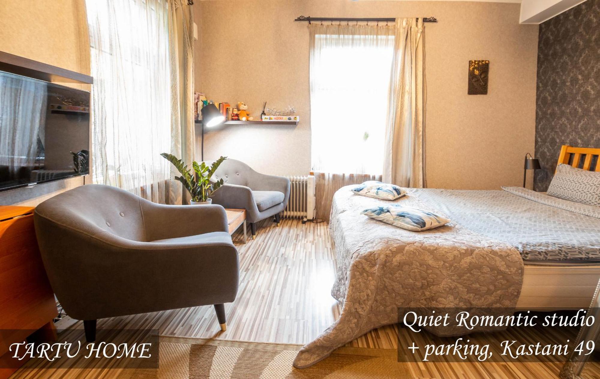 Quiet Romantic Studio Plus Parking, Tartu Home Bagian luar foto